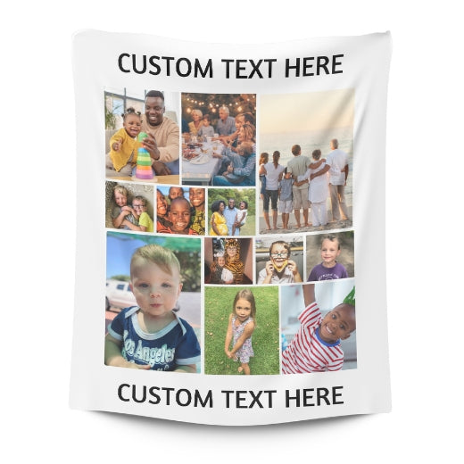 12 Photos with Text | Personalised Blanket