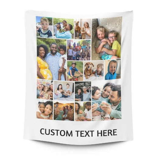 16 Photos with [bottom] Text | Personalised Blanket