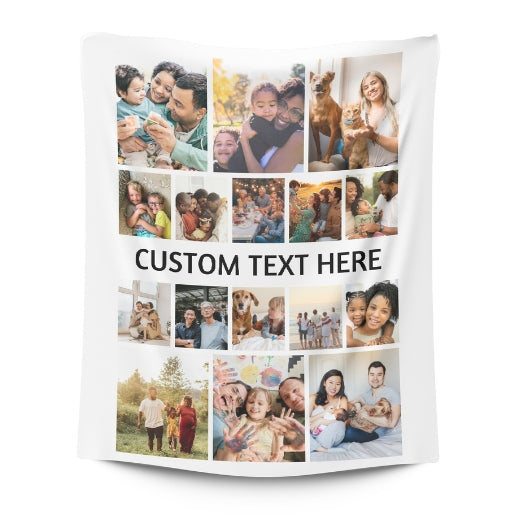 16 Photos with [middle] Text | Personalised Blanket