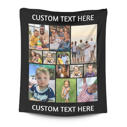 12 Photos with Text | Personalised Blanket